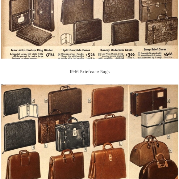 Vintage Leather Document Bag with Retractable Handles (1950s) - Picture 2 of 2